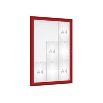 Venkovní elegantní vitrína Tradition, 9 x A4, červená