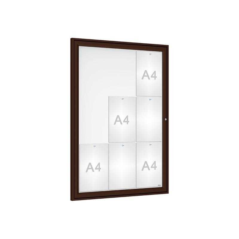 Venkovní elegantní vitrína Tradition, 9 x A4, hnědá