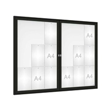 Venkovní elegantní vitrína Tradition, 18 x A4 dvoukřídlá, černá