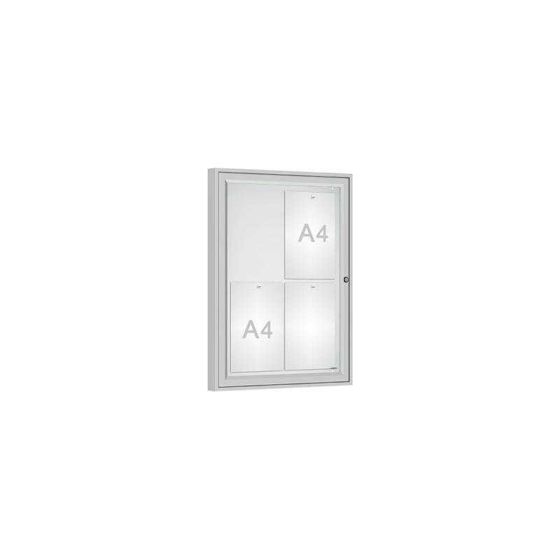 Venkovní vitrína Classique, 4 x A4, plexi, elox