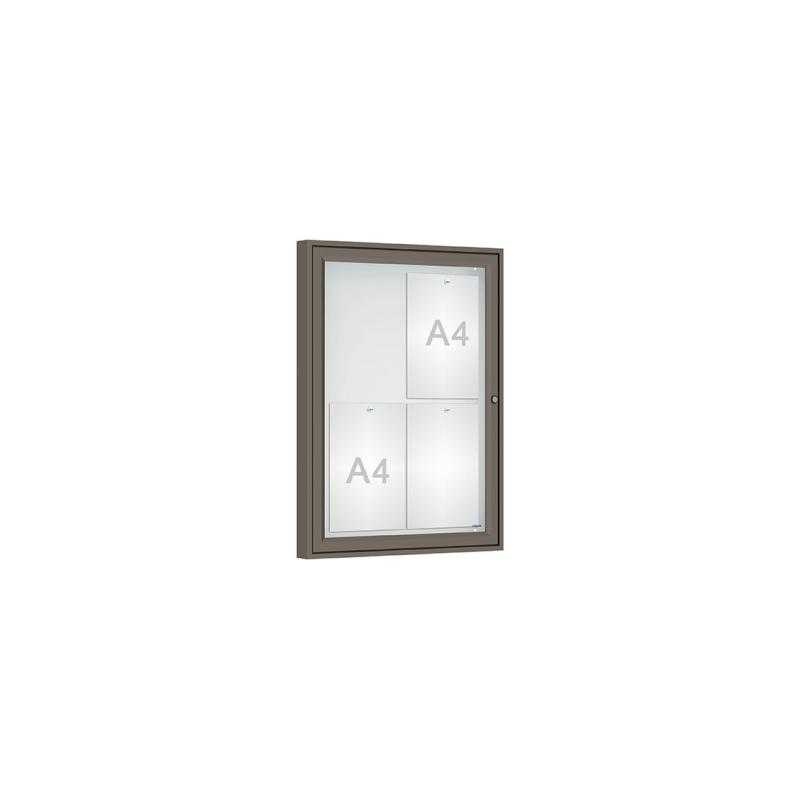 Venkovní vitrína Classique, 4 x A4, plexi, šedá PRO