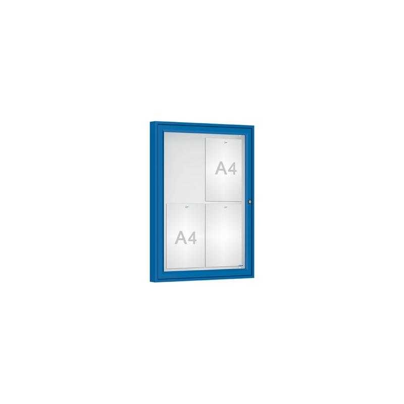 Venkovní vitrína Classique, 4 x A4, plexi, modrá