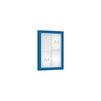 Venkovní vitrína Classique, 4 x A4, plexi, modrá