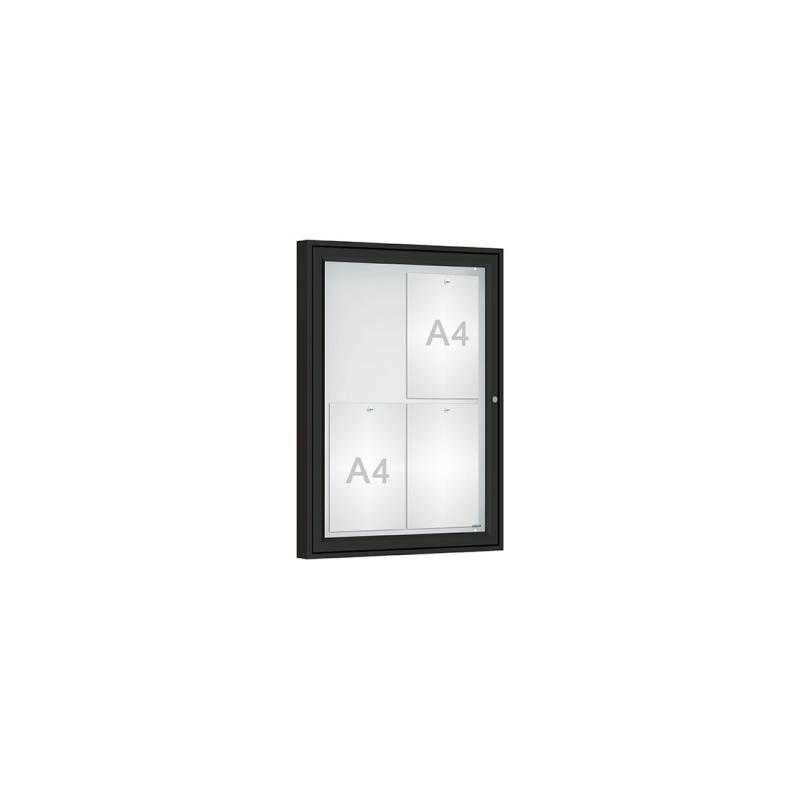Venkovní vitrína Classique, 4 x A4, plexi, černá