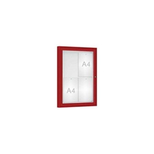 Venkovní vitrína Classique, 4 x A4, plexi, červená