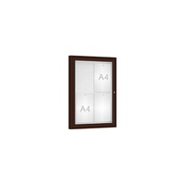 Venkovní vitrína Classique, 4 x A4, plexi, hnědá