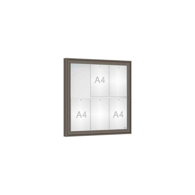 Venkovní vitrína Classique, 6 x A4, plexi, šedá PRO