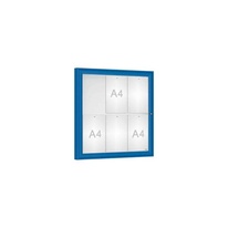 Venkovní vitrína Classique, 6 x A4, plexi, modrá