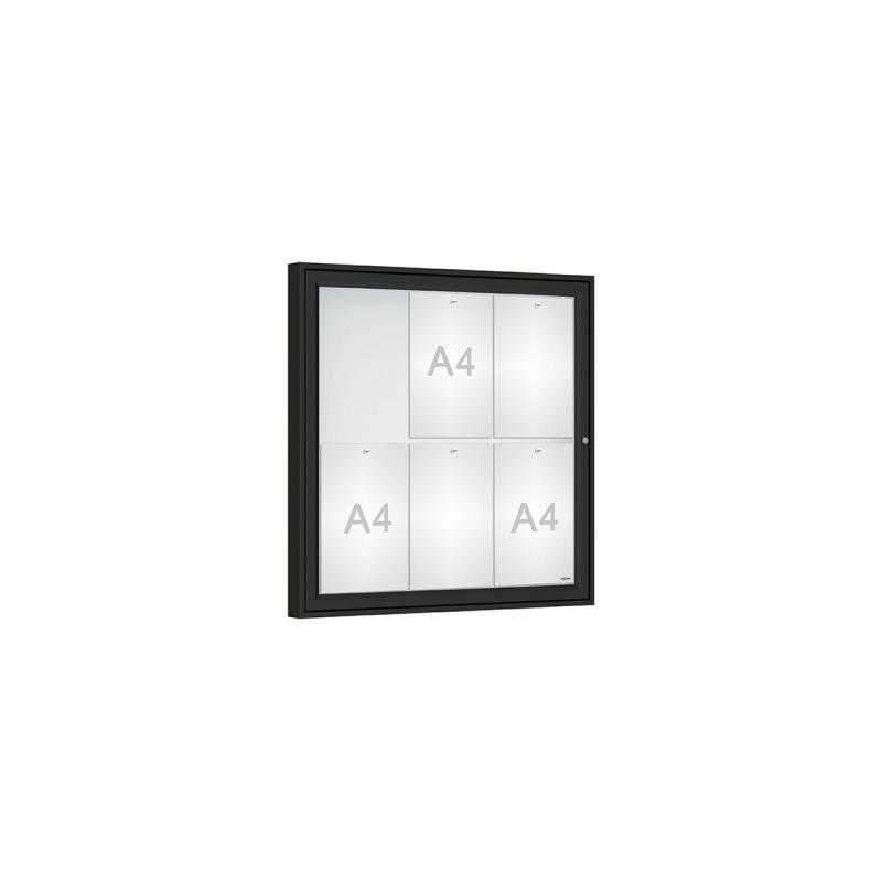 Venkovní vitrína Classique, 6 x A4, plexi, černá