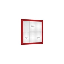 Venkovní vitrína Classique, 6 x A4, plexi, červená