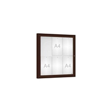 Venkovní vitrína Classique, 6 x A4, plexi, hnědá