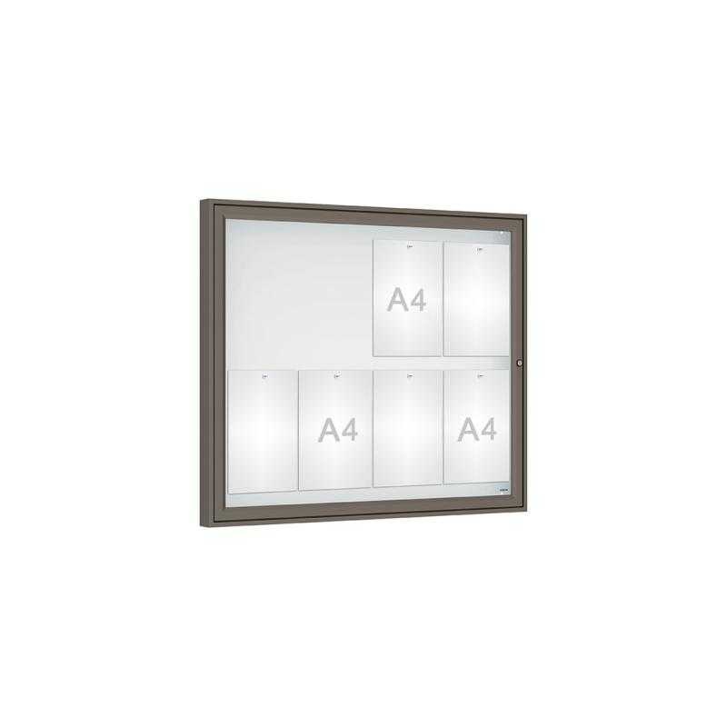 Venkovní vitrína Classique, 8 x A4, plexi, šedá PRO