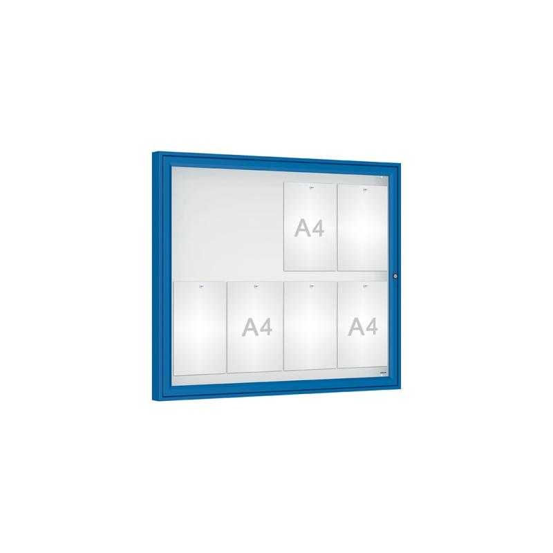 Venkovní vitrína Classique, 8 x A4, plexi, modrá