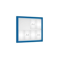 Venkovní vitrína Classique, 8 x A4, plexi, modrá