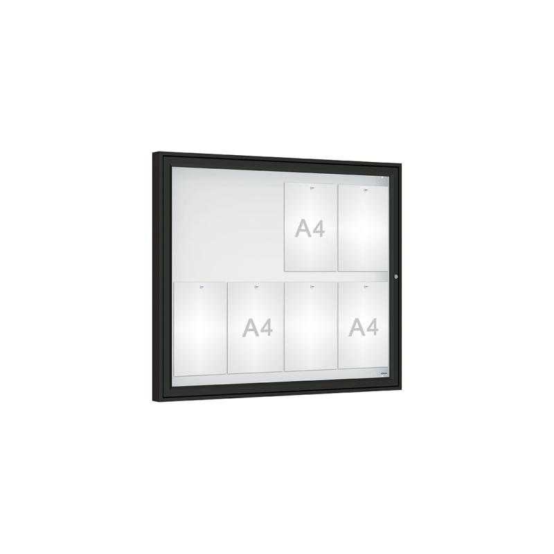 Venkovní vitrína Classique, 8 x A4, plexi, černá