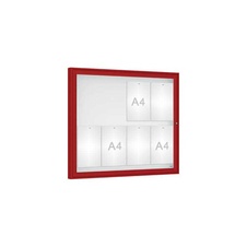 Venkovní vitrína Classique, 8 x A4, plexi, červená