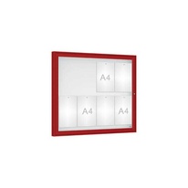 Venkovní vitrína Classique, 8 x A4, plexi, červená