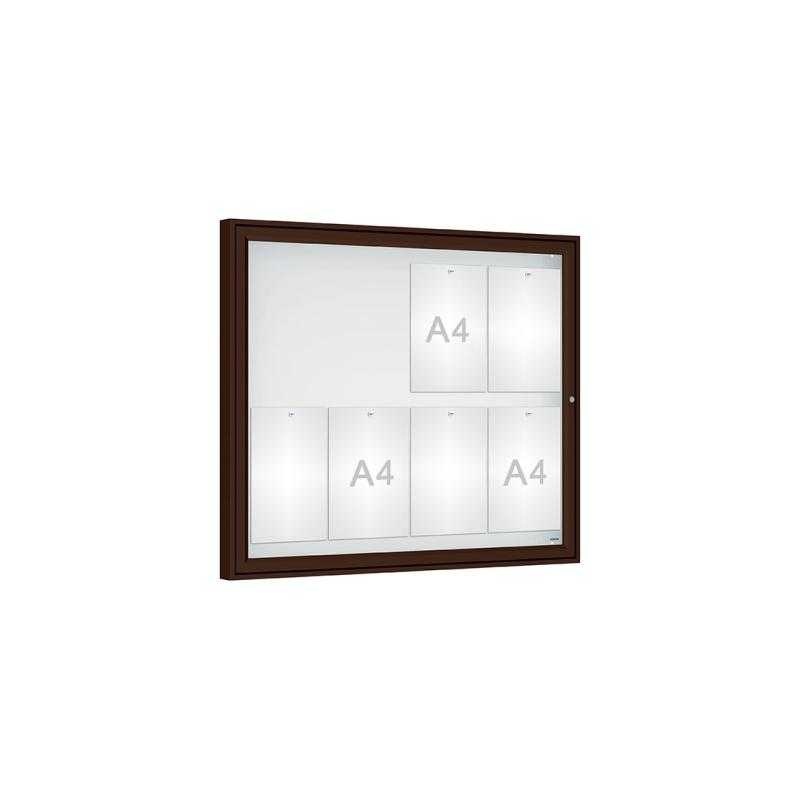 Venkovní vitrína Classique, 8 x A4, plexi, hnědá