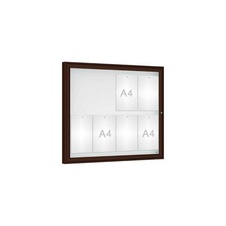Venkovní vitrína Classique, 8 x A4, plexi, hnědá