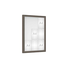 Venkovní vitrína Classique, 9 x A4, plexi, šedá PRO