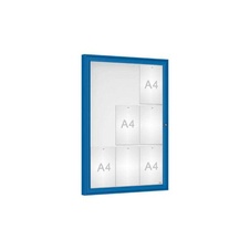 Venkovní vitrína Classique, 9 x A4, plexi, modrá