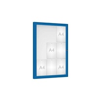 Venkovní vitrína Classique, 9 x A4, plexi, modrá