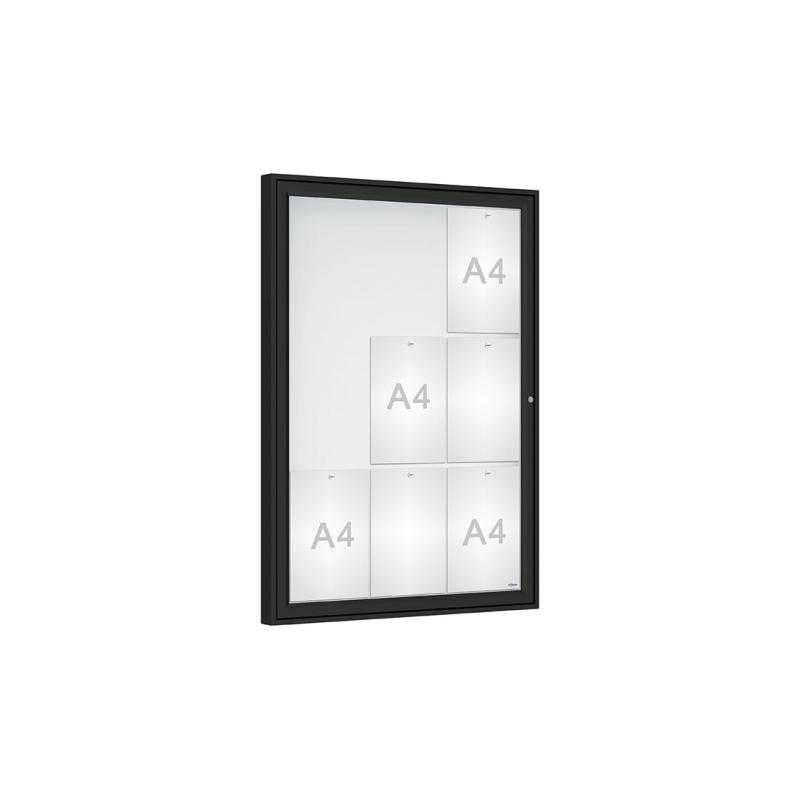 Venkovní vitrína Classique, 9 x A4, plexi, černá