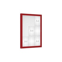 Venkovní vitrína Classique, 9 x A4, plexi, červená