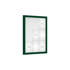 Venkovní vitrína Classique, 9 x A4, plexi, zelená