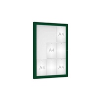 Venkovní vitrína Classique, 9 x A4, plexi, zelená