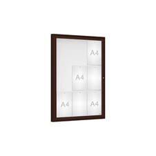 Venkovní vitrína Classique, 9 x A4, plexi, hnědá