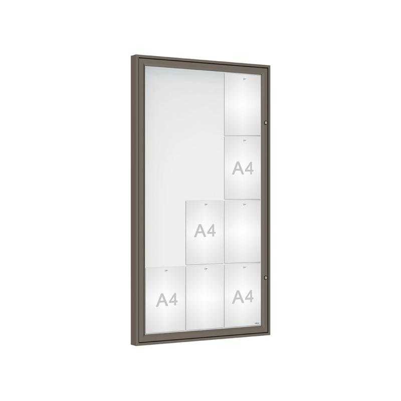 Venkovní vitrína Classique, 12 x A4, plexi, šedá PRO