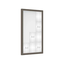 Venkovní vitrína Classique, 12 x A4, plexi, šedá PRO