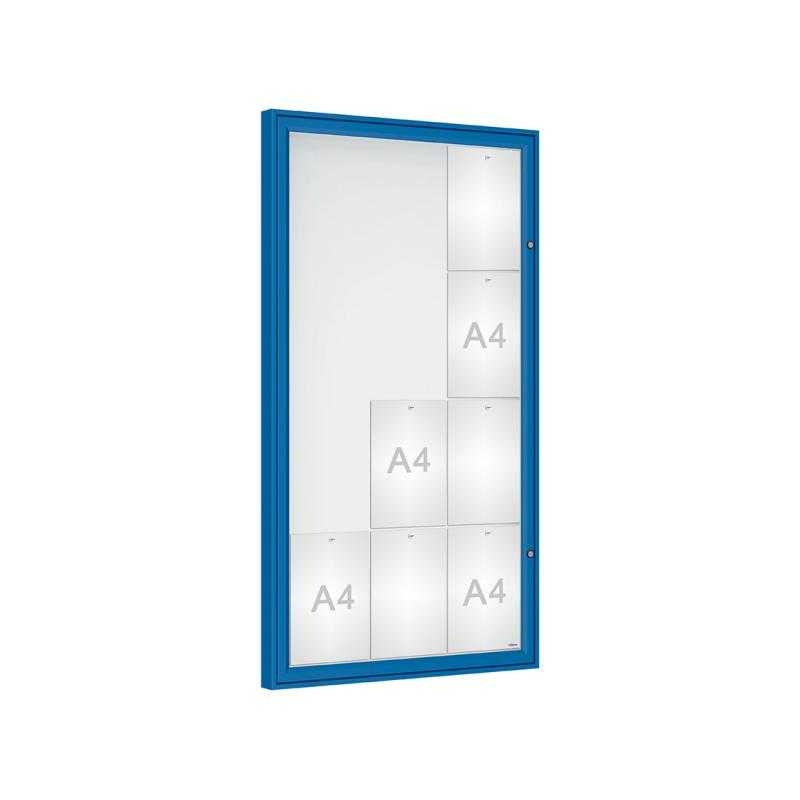 Venkovní vitrína Classique, 12 x A4, plexi, modrá