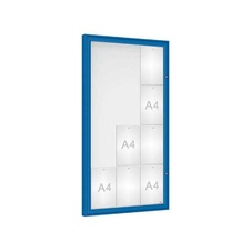 Venkovní vitrína Classique, 12 x A4, plexi, modrá