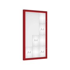 Venkovní vitrína Classique, 12 x A4, plexi, červená
