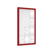 Venkovní vitrína Classique, 12 x A4, plexi, červená