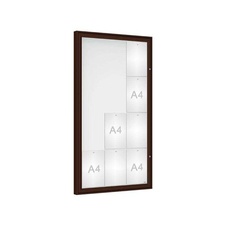 Venkovní vitrína Classique, 12 x A4, plexi, hnědá