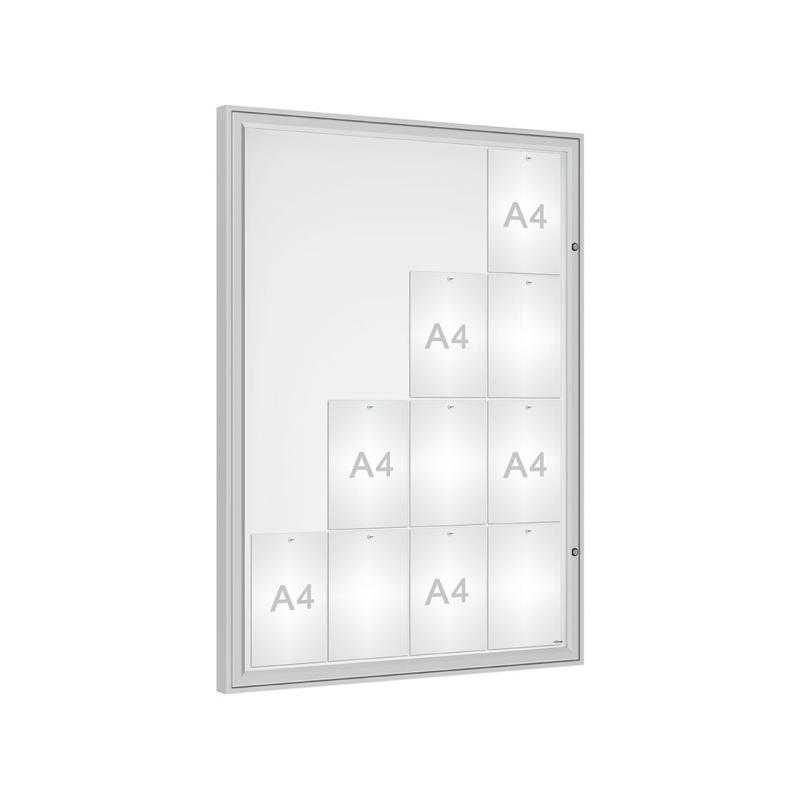 Venkovní vitrína Classique, 16 x A4, plexi, elox