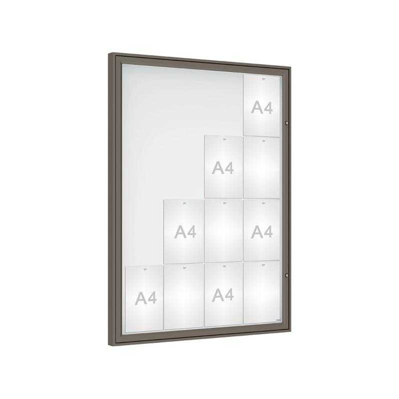 Venkovní vitrína Classique, 16 x A4, plexi, šedá PRO