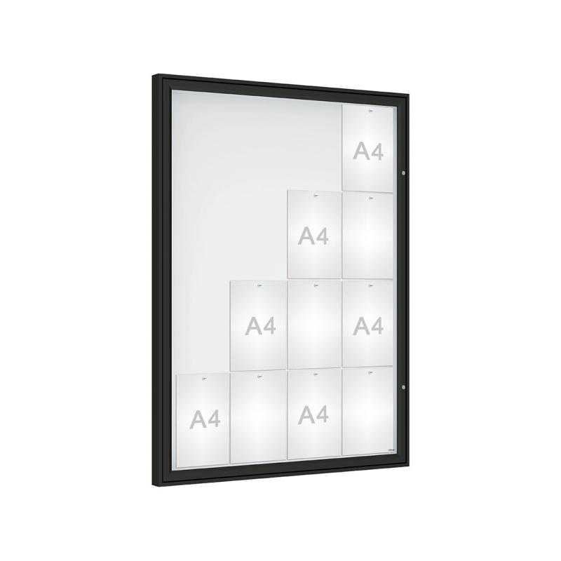 Venkovní vitrína Classique, 16 x A4, plexi, černá