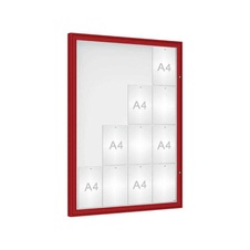Venkovní vitrína Classique, 16 x A4, plexi, červená