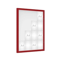Venkovní vitrína Classique, 16 x A4, plexi, červená