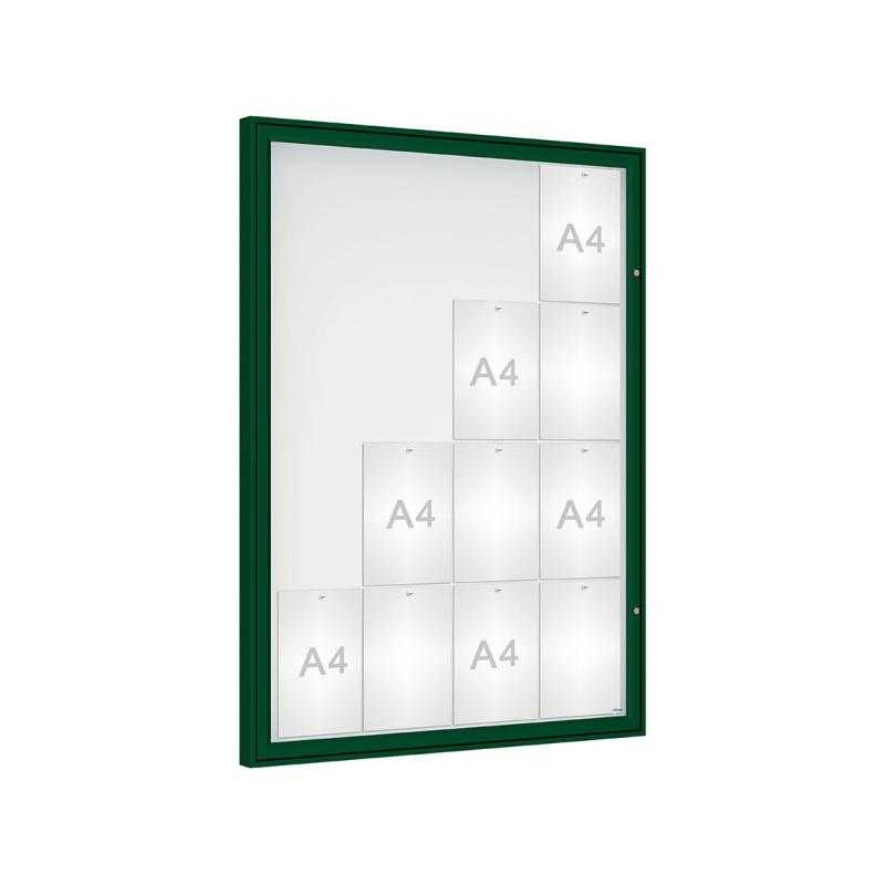 Venkovní vitrína Classique, 16 x A4, plexi, zelená
