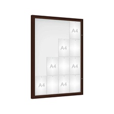 Venkovní vitrína Classique, 16 x A4, plexi, hnědá