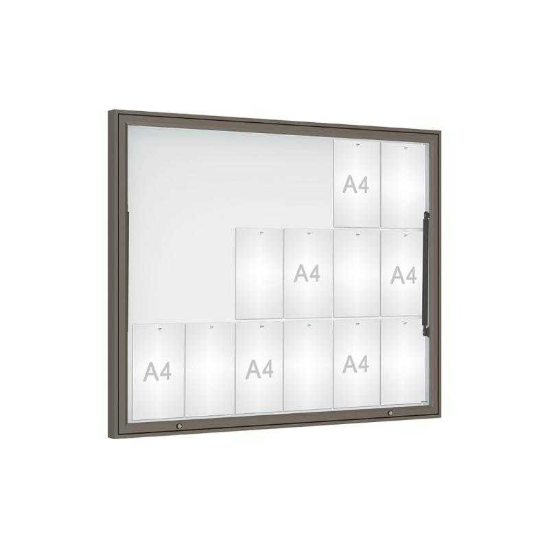 Venkovní vitrína Classique, 18 x A4, plexi, šedá PRO