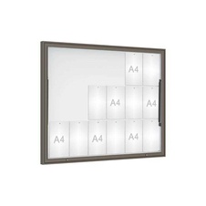 Venkovní vitrína Classique, 18 x A4, plexi, šedá PRO