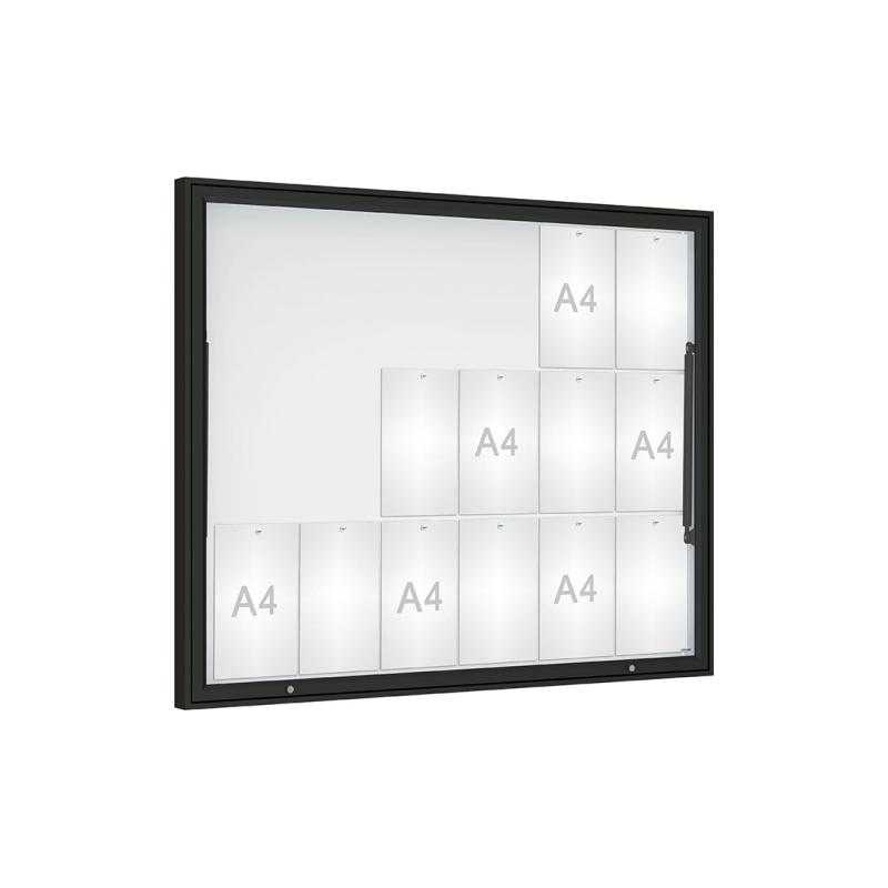 Venkovní vitrína Classique, 18 x A4, plexi, černá