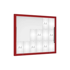 Venkovní vitrína Classique, 18 x A4, plexi, červená