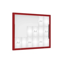 Venkovní vitrína Classique, 18 x A4, plexi, červená